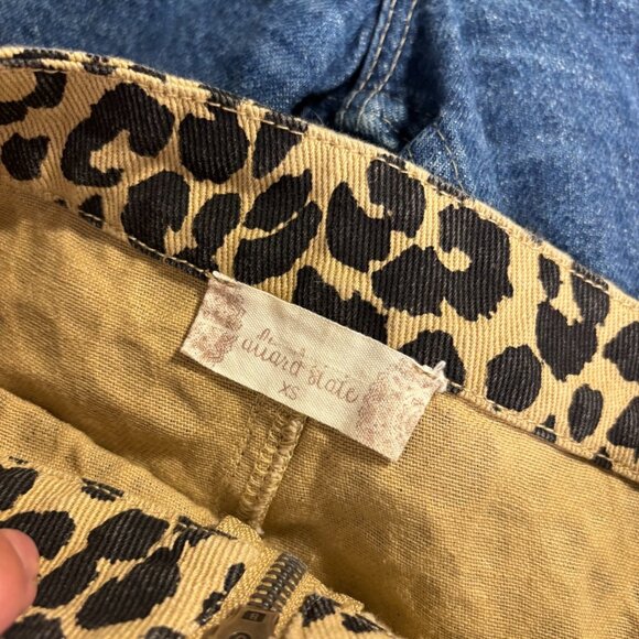 Altar'd State Animal Print Mini Skirt Full Zip Short Brown Leopard Womens XS - Picture 5 of 5